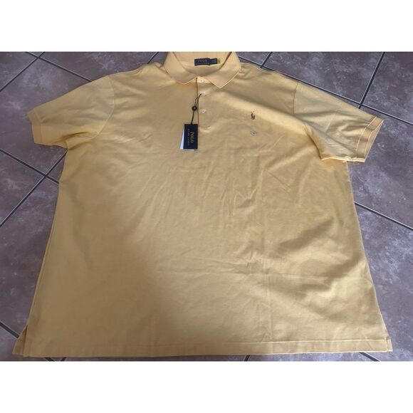NWT Polo Ralph Lauren 4XLB 4XL Big Soft Polo Shirt Yellow - Picture 1 of 8